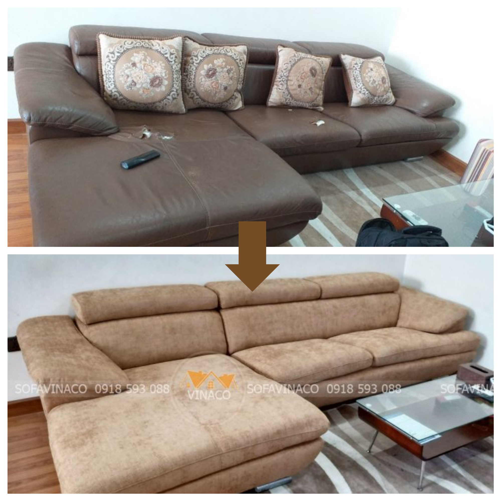 Boc ghe sofa da sang ni